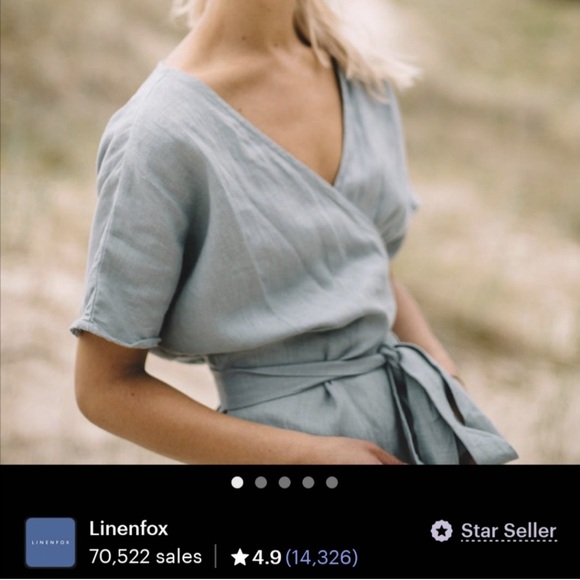 Linenfox wrap dress! Great Pregnancy/postpartum/breastfeeding/S-M between! - Picture 3 of 8